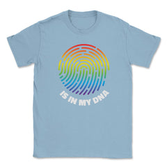 Is In My DNA Rainbow Flag Gay Pride Fingerprint Design product Unisex - Light Blue