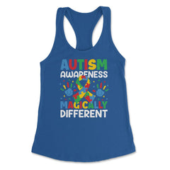 Autism Awareness Magically Different graphic Women's Racerback Tank - Royal