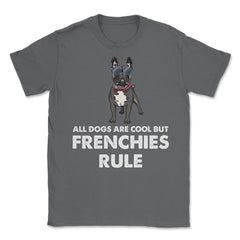 Funny French Bulldog All Dogs Are Cool But Frenchies Rule graphic - Smoke Grey