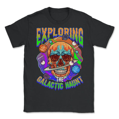 Exploring The Galactic Haunt Space Skull Design product - Unisex T-Shirt - Black