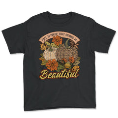 Fall Is Proof That Change Is Beautiful Leopard Pumpkin design - Youth Tee - Black
