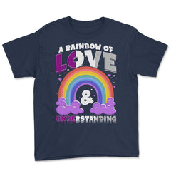 Asexual A Rainbow of Love & Understanding design Youth Tee - Navy