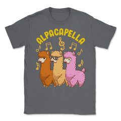 Alpacapella Funny Alpaca Pun Singing Llamas Acapella Meme design - Smoke Grey