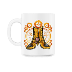 Steampunk Gears Female Boots - Unique Style For The Bold graphic - 11oz Mug - White