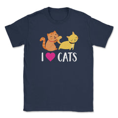 Funny I Love Cats Heart Cat Lover Pet Owner Cute Kitten product - Navy