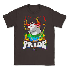 Gay Zodiac LGBTQ Zodiac Sign Taurus Rainbow Pride print Unisex T-Shirt - Brown