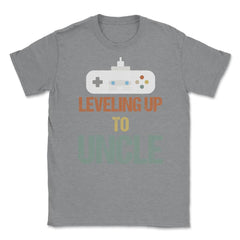 Funny Leveling Up To Uncle Gamer Vintage Retro Gaming print Unisex - Grey Heather