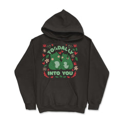 Toadally Into You Frogs Pun Totally into You Cottage core print - Hoodie - Black