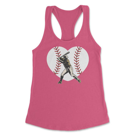 Baseball Heart Batter Hitter Baseball Player Fan Coach product - Hot Pink