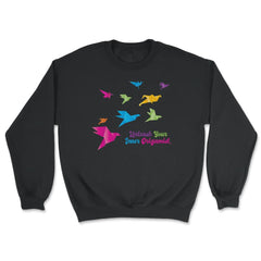 Unleash Your Inner Origamist Colorful Origami Flying Birds product - Unisex Sweatshirt - Black