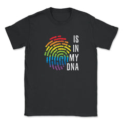 Is In My DNA Rainbow Flag Gay Pride Fingerprint Design design Unisex - Black