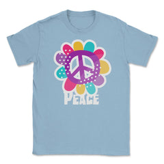 Peace Sign Flower Colorful Peace Day Design design Unisex T-Shirt - Light Blue