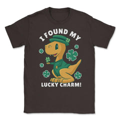 St Patrick's Day I Found My Lucky Sharm Kawaii Dinosaur design Unisex - Brown