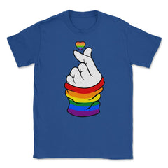 Gay Pride Flag K-Pop Love Hand Gift design Unisex T-Shirt - Royal Blue