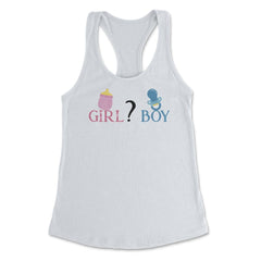Funny Girl Boy Baby Gender Reveal Announcement Party product Women's - White