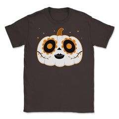 Day of the Dead Cute Skeleton Face Paint Pumpkin Halloween design - Brown