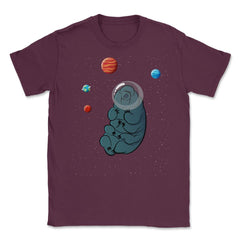 Tardigrade Kawaii Character in Space Hilarious product Unisex T-Shirt - Maroon