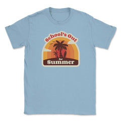 Funny School's Out for Summer Retro Vintage Beach product Unisex - Light Blue