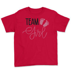 Funny Team Girl Baby Shower Gender Reveal Announcement product Youth - Red