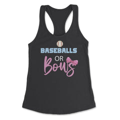 Funny Baseball Or Bows Baby Boy Or Girl Cute Gender Reveal graphic - Black
