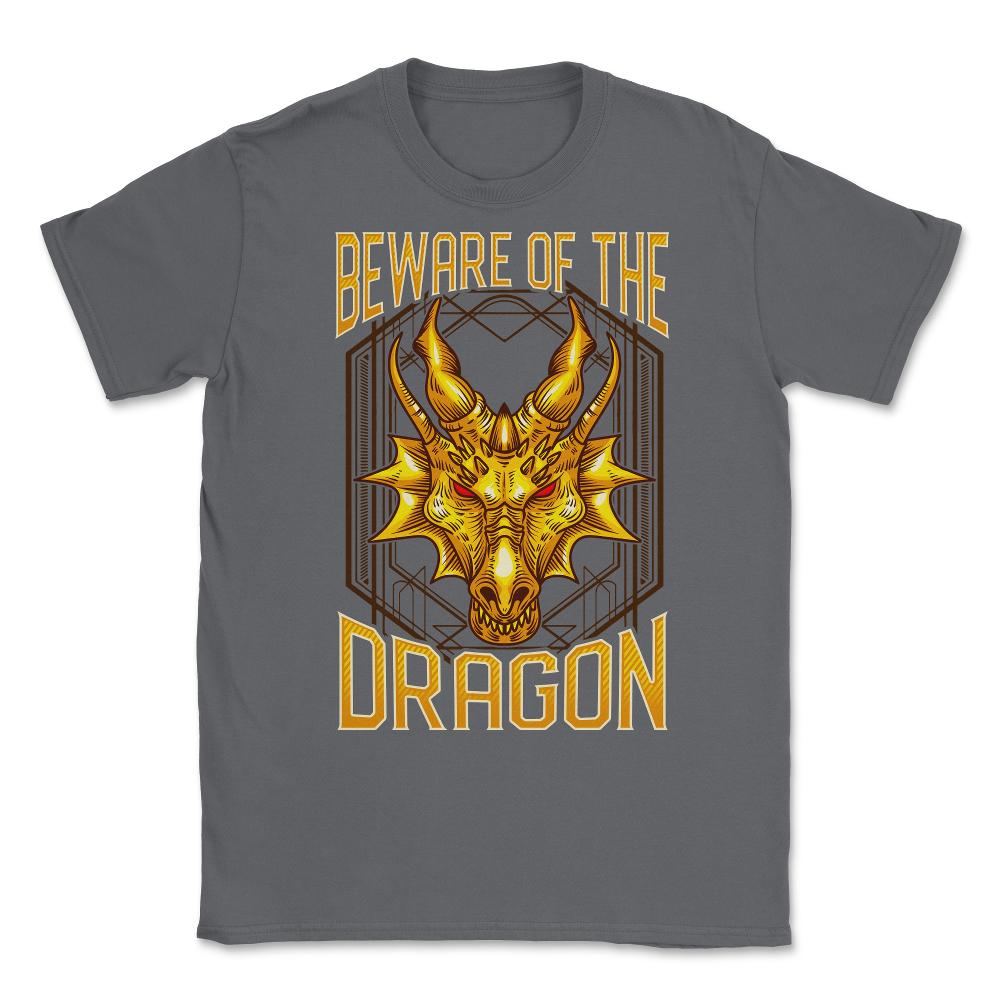 Beware of The Dragon Fantasy Art product Unisex T-Shirt - Smoke Grey