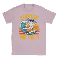 Surfing Por Favor Hilarious Surfer Dog Retro Vintage print Unisex - Light Pink