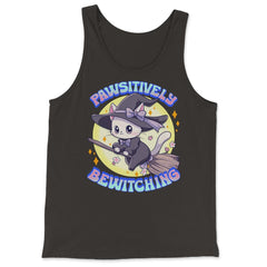 Pawsitively Bewitching Kawaii Kitten Witch Design print - Tank Top - Black