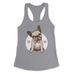 Cute French Bulldog With Hearts Bow Tie Frenchie Pet Owner design - Grey Heather