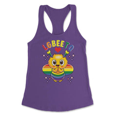 LGBEETQ Cute Bee in Rainbow Flag Colors Gay Pride print Women's - Purple