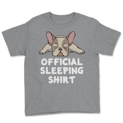 Funny Frenchie Dog Lover French Bulldog Official Sleeping graphic - Grey Heather