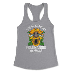 Pollinator Bee & Sunflowers Cottage Core Aesthetic print Women's - Grey Heather