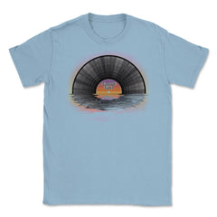 Retro Vintage Vinyl Sunset Reflection LP Vinyl Record graphic Unisex - Light Blue