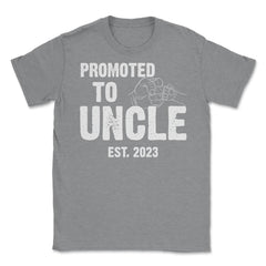 Funny Promoted To Uncle Est 2023 Soon To Be Uncle design Unisex - Grey Heather