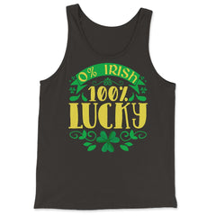 0% Irish 100% Lucky Saint Patrick's Day Celebration print - Tank Top - Black