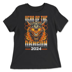 Mecha Dragon Year Of The Dragon Graphic graphic - Women's Relaxed Tee - Black