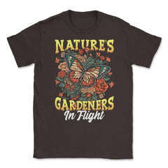 Pollinator Butterfly & Flowers Cottage core Aesthetic design Unisex - Brown