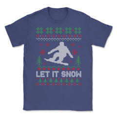 Let It Snow Snowboarding Ugly Christmas graphic Style design Unisex - Purple