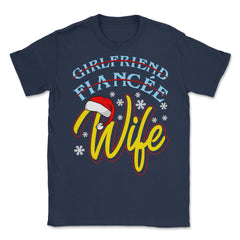 Girlfriend Fiancée Wife Christmas Couples Matching His & Her design - Navy