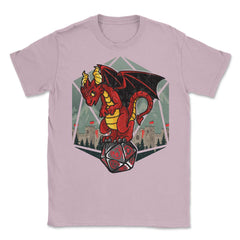 Dragon Sitting On A Dice Mythical Creature For Fantasy Fans design - Light Pink