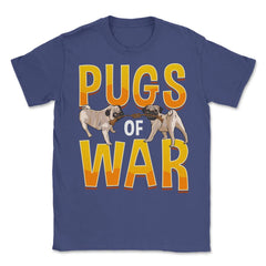Funny Pug of War Pun Tug of War Dog design Unisex T-Shirt - Purple
