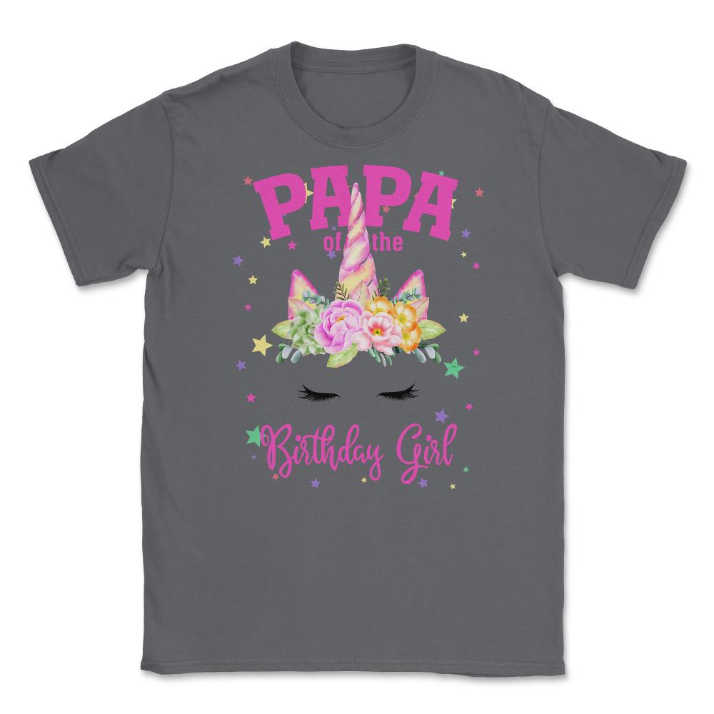 Papa of the Birthday Girl! Unicorn Face Theme Gift design Unisex - Smoke Grey