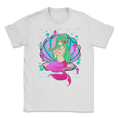 Anime Mermaid Gamer Pastel Theme Vaporwave Style Gift graphic Unisex - White