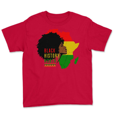 Black History Month Afro-American Pride Female Retro Vintage print - Red