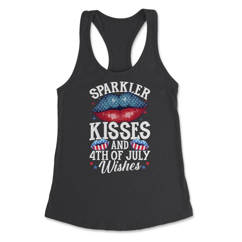 Sparkler Kisses and 4th of July Wishes for Independence Day print - Black