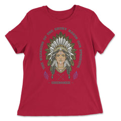Chieftess Peacock Feathers Motivational Native Americans design - Women's Relaxed Tee - Red