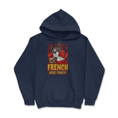 French Bulldog Boxing Do You Want a French Hook Punch? graphic - Hoodie - Navy