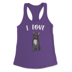 Funny I Love Frenchies French Bulldog Cute Dog Lover graphic Women's - Purple