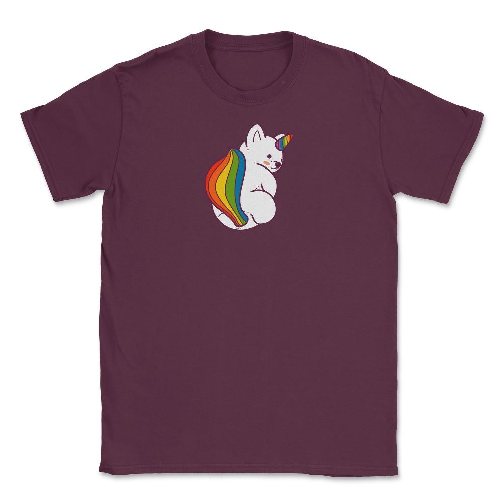 Rainbow Pride Flag Fantasy Creature Gay product Unisex T-Shirt - Maroon