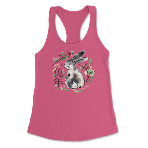 Chinese New Year of the Rabbit Cottage core Bunny product Women's - Hot Pink