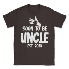 Funny Soon To Be Uncle 2023 Pregnancy Announcement print Unisex - Brown